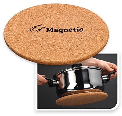 MIJOMA magnetischer Topfuntersetzer aus Kork Ø 21 cm – hitzebeständig, rutschfest, schützt Oberflächen vor Hitze & Kratzern – Pfannenuntersetzer mit Magnet
