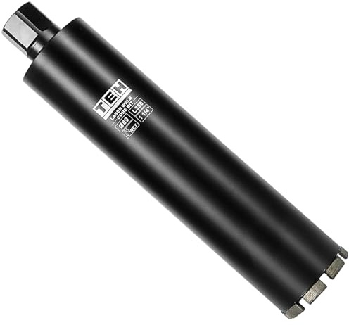 TEHify 3-1/2 Inch Wet Diamond Core Drill Bit, 1-1/4 Thread, 14 Drilling Depth, Fast-Cutting Hole Saw for Reinforced Concrete, Block & Hard Masonry
