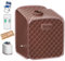 RELAX4LIFE Sauna de Vapor Portátil 2 L, Cabina Doméstica para SPA, 9 Temperaturas Ajustables, 0-99 Minutos, Mando a Distancia y Silla, 1000 W (Marrón)