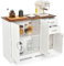 COSTWAY Mueble Auxiliar de Cocina, Carrito de Cocina Moderno con 2 Puertas y 2 Cajones Grandes y Estante Ajustable, Gabinete de Almacenamiento de Buffet para Cocina, Comedor (Blanco)