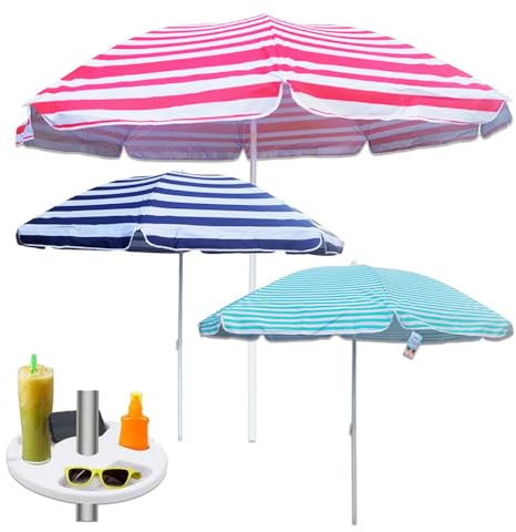 Maury's Ombrellone da Spiaggia Glamour + Borsa per Ombrellone in Colorazione Simpatica per una Protezione Solare Elegante e Resistente