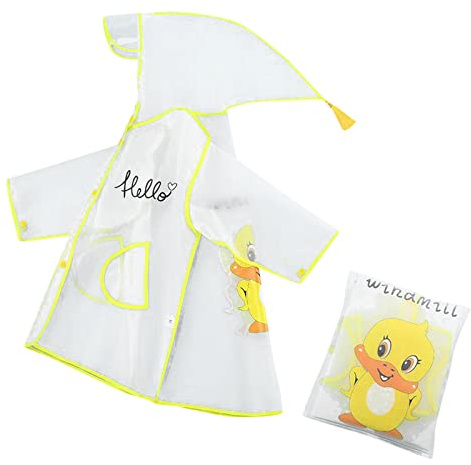 Impermeabile per Bambini Boy Girl Cartoon Rabbit Pattern Eva Poncho Trasparente con Cappello Moda Trasparente Cappotto Bambina 12 Mesi