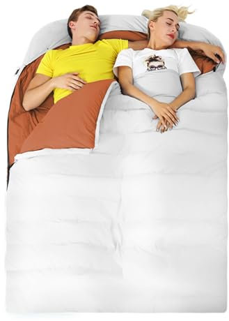 Schlafsack, Daunen-Doppelschlafsack, Schlafsack for Erwachsene, Rucksack, leicht, wasserdicht, einfach zu verstauen und zu transportieren, ideal for Outdoor-Camping, Rucksackreisen