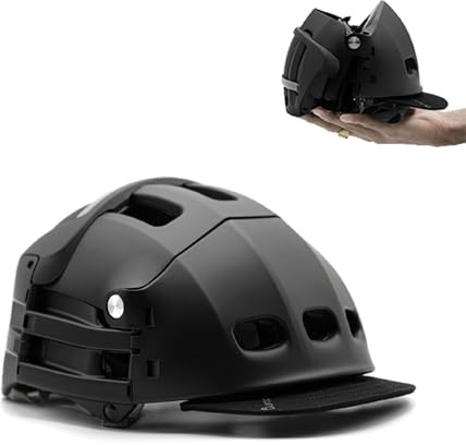 Overade Plixi Faltbarer Helm für Fahrräder, E-Scooter - Volumen durch 3 geteilt - ce en1078 Zertifiziert, gleicher Schutz wie EIN klassischer Helm (Satin Black, L/XL (59-62 cm))