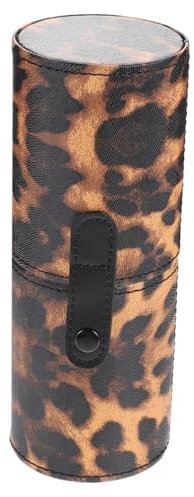 Baluue Organisateur De Pinceaux De Maquillage Portable Avec Couvercle Seau De Rangement Cosmétique à Motif Léopard Pour Maison