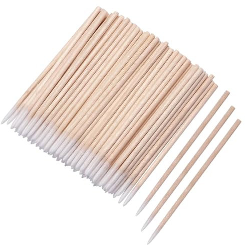 NOPKESV 500 piezas Palillos de algodón puntiagudos de madera para tatuajes,cejas,belleza,maquillaje,uñas,bastoncillos,algodones,desmaquillantes,cotonetes,manicura