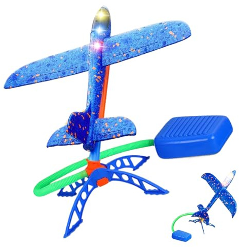 Ranley Rocket Stomper Jouet de fusée pour sauter et lancer - Jeu interactif d'avion extérieur pour garçons et filles de 1 à 3 ans pour jardin, plage et parc