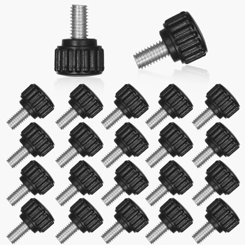 Vesslam 20 viti filettate zigrinate M6 x 10 mm, viti per monitor, viti per montaggio VESA, manopole di bloccaggio in acciaio al carbonio, con impugnatura a testa zigrinata (20, M6 x 10 mm)