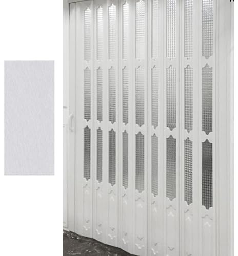 Karierte Acryl-Falttüren, PVC, Akkordeon, Privatsphäre, Raumteiler, platzsparende Schiebetüren mit Beschlägen, ideal für Zuhause und Büro, 71 x 101 cm