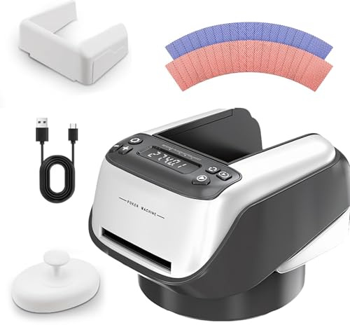 Mezclador de tarjetas automático 2 en 1 y transmisor de tarjetas, 2400 mAh, mezclador de tarjetas eléctrico de 360 °, hasta 8 jugadores, máquina de salida de tarjetas para póquer, UNO, Blackjack