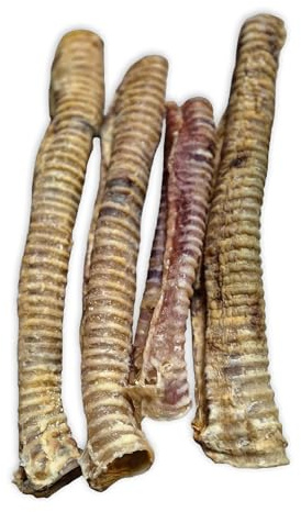 Eco Natural - 1 kg Rinderstrossen für Hunde getrocknet - Rinderluftröhre Natürlicher Kausnack - Kalorienarme Leckerli & Zahnpflege - Artgerechte Belohnung ca. 35-45cm