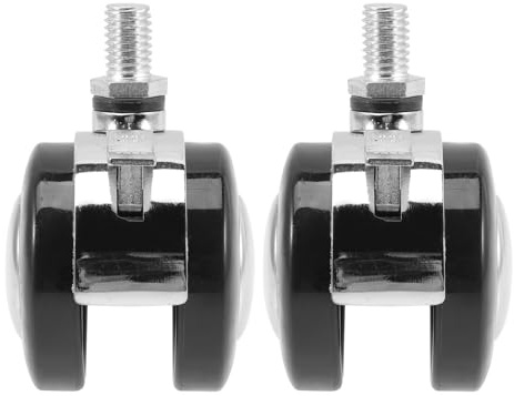 TOMETURE Ruedas de Repuesto para Silla de Oficina 2 Pulgadas Freno, Rotación 360°, Rosca M10, Accesorios Oficina para Pisos Laminados y Alfombras, Juego de 2 Ruedas Giratorias