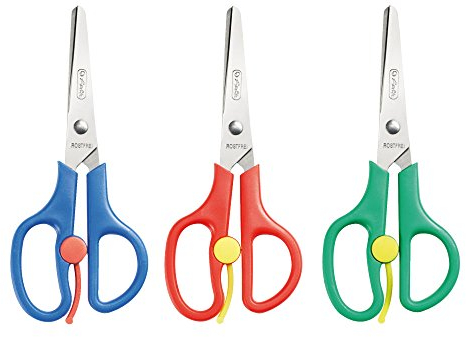 Herlitz 8740045 Bastelschere mit Schneidhilfe, rund, für Linkshänder, keine Farbauswahl möglich!, 1 Stück (Linkshänder)