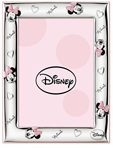 VALENTI & CO. Disney Baby - Minnie Mouse - Cornice Porta Foto da Tavolo in Argento per Neonato e Bambina