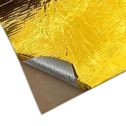 Design Engineering 10066 Reflect-A-Gold 12 x 12 High-Temperature Heat Reflective Adhesive Backed Sheet