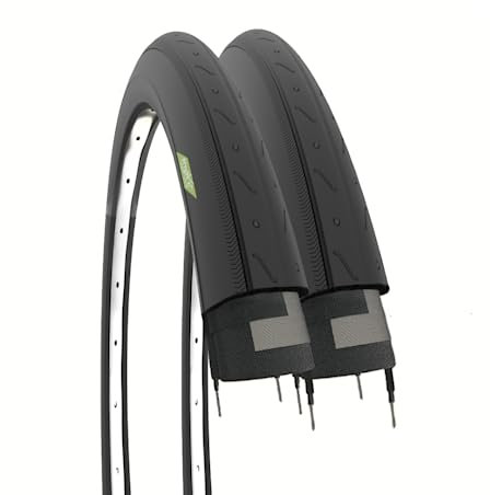 ECOVELO Unisex – Erwachsene 2 Reifen 700 x 23 C, Schwarz