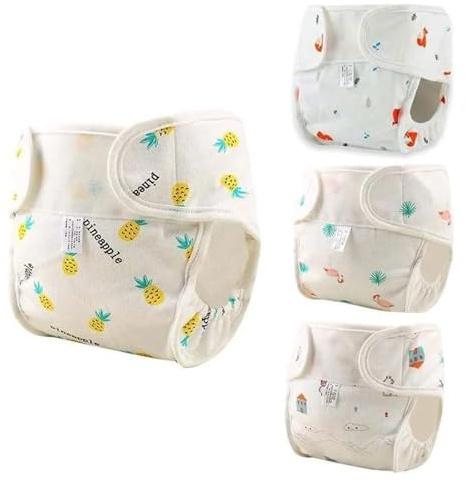 BABESIDE 4 PCS Baby Doll Diapers Underwear for 17-24 Inch Dolls Reusable Doll Diapers Reborn Babys Doll Accessories Fits Baby Doll