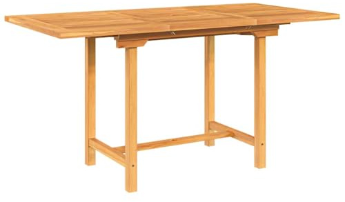 vidaXL Garden Table Natural Teak Solid Teak Wood Medium Extendable