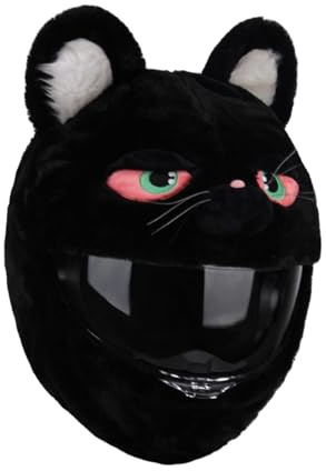Ronyme Cartoon Black Cat Motorbike Helmet Cover Protective Cover Accessory Windproof Funny Full Face for Women Men Lightweight