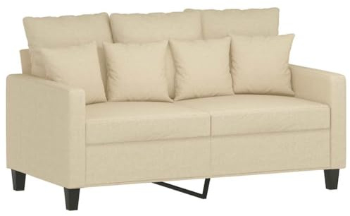 vidaXL 2-sitssoffa gräddvit 120 cm tyg