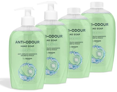 by Amazon, Sapone per le mani antiodore, 4 x 500 ml