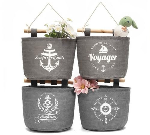 4 Pièces Sac de Rangement Suspendu Porte, Rangement Organisateur Suspendu, Rangement Mural pour Mur Tenture, Sacs de Rangement Muraux, Murales Poche Organisateur Poche pour Chambre Salle de Bain