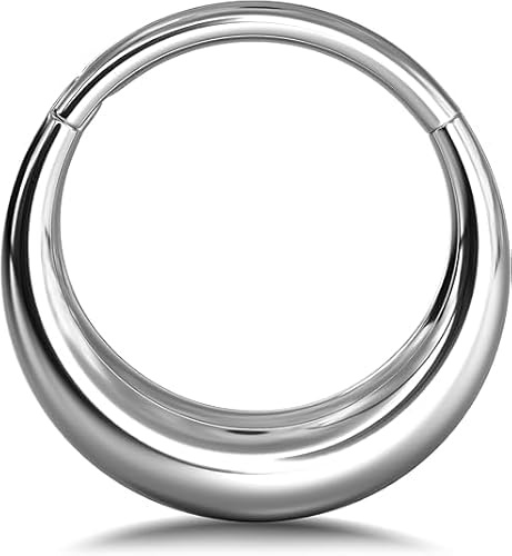 BodyBonita Argento Septum Piercing Gioielli 16G - Piercing Naso in Acciaio Inossidabile 316L per Uomo e Donna Anello al Setto 10 mm Orbit