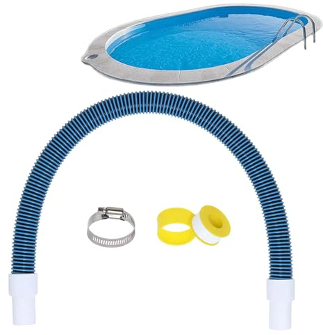 Byt ut poolslangar för pooler ovan marken, poolpumpslang, tillbehör pooler filterslang (blå – 1,0 m – 3,8 cm – 4,5 cm)