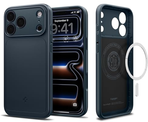 Spigen Thin Fit MagFit Case for iPhone 17 Pro Max, MagSafe Compatible Phone Cover [Military-Grade Drop Protection] - Metal Slate