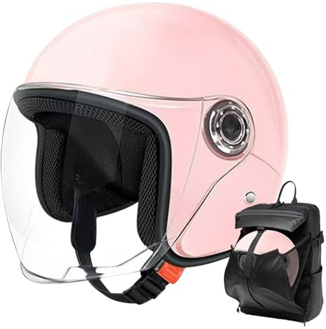 Sionhiuo Casco de Moto Grande | Cascos Abiertos para Adultos | Equipo de protección con Visera | para Aventuras al Aire Libre desplazamientos Moto Deportiva Scooter