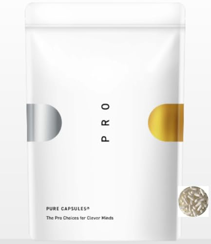 Pure Capsules storlek 000 vita tomma veganska vegetariska kapslar för självfyllning, Tio2-fri, GMO-fri, glutenfri, kosher-certifierad (10 000)