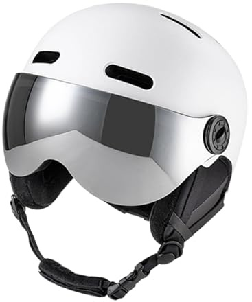 Jectse Snöhjälm med Glasögon Öronkuddar Vintersporthjälm Löstagbart Visir för Skidåkning och Snowboardåkning, Optimal Ventilation och Stötskydd, ABS + EPS-material (L Huvudomkrets 59 61CM)