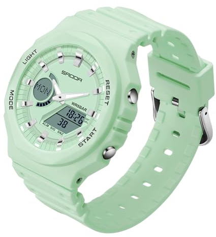 Ladies Digital Watch Womens Sports Watch 5ATM Waterproof Watches for Women | Analog Wrist Watches with LED Backlight 12/24 Hour Calendar