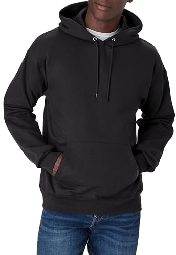 Hanes Men's Ultimate Cotton Heavyweight Pullover Hoodie Sweatshirt, Black, Medium