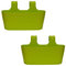 Gariella - 2 x Blumenkasten in Grün, Hängekasten, Geländer-Montage, Balkon, Außenbereich, 5,5 L, oval, Kunststoff, Übertopf, Pflanzkasten, Blumentopf zum Hängen, Wasserspeicher/Untersetzer