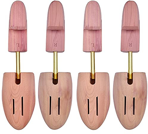tongzaner Cedar Shoe Tree for Men, Adjustable Wooden Shoe Stretcher for Leather Shoes (2-Pack) (XL (Fits Shoe Sizes 12-14))