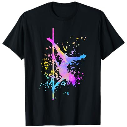 Poledance Bar Pole Dance Fitness Paint Splatters Donne Maglietta
