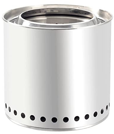 Vedspis Utomhus Festspis Portabel Koleld Camping Spis Rostfritt Stål Ved Uppvärmning Grillkamin (Färg: Silver, Storlek: 32cm) little surprise