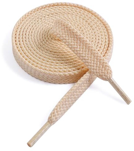 VSUDO 120 cm Flat Beige Shoe Laces for Trainers, Cream Shoelaces, 1 Pair