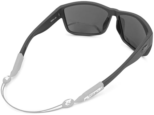 Pilotfish No Tail Adjustable Eyewear Retainer Cable Strap: Sunglasses, Eyeglasses, Glasses (Gray, 14 Inch)