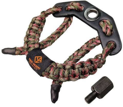 THREE ARCHERS Archery Bow Wrist Sling black Adjustable Wrist Strap Loop Compound Bow Stabilizer & Hand Loop Carrier