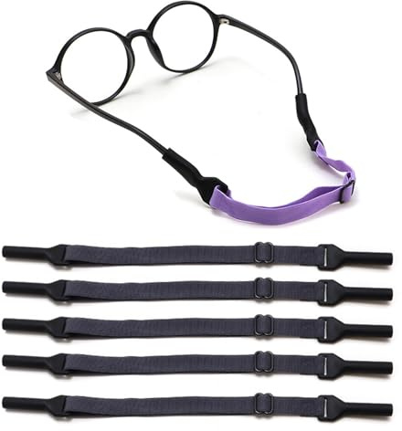 OPUGIT justerbart glasögonband 5 stycken halkfria glasögonband sport elastiska glasögonband för barn halkfritt för pojkar och flickor
