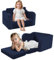 MeMoreCool Folding Kids Sofa Bed, Flip Out Toddler Armchair, Baby Lounger Chair to Convertible Couch for Boys Girls, Comfy Foam Child Chair Sofa for Playroom, Dark Blue