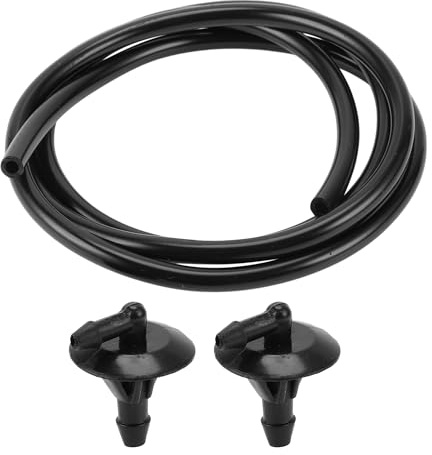 INFINAUTO Boquilla De Lavado De Parabrisas Boquillas De Pulverización De Parabrisas Delanteras Chorro De Lavado Con Manguera De Líquido No.5125061Aa Para Dodge Sprinter 2500 03-09 Negro