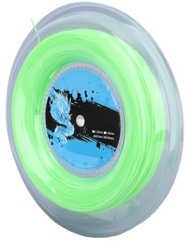 Zerodis Bobine d'équipement de Tennis de Badminton Vert Fluo Contrôle et Sensation pour Les Joueurs Offensifs avec des Caractéristiques de Performance Haut de Gamme Corde de Tennis en Polyester