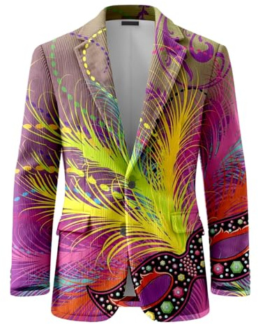 Blazer Hombre Casual, Chaqueta de Pana Bordada con Paillettes para Fiestas de Festival, Discotecas y Actuaciones Escénicas con Ajuste Cómodo y Diseño Elegante
