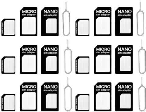 JRYXDS 4 In 1 Adattatore Per Scheda Sim 6 Set Adattatore Sim Card Kit Adattatore Per Scheda Sim Appositamente Progettato Per Smartphone E Tablet Disponibile