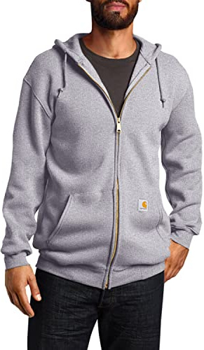 Carhartt Herren Zip Hooded Sweatshirt Sweatshirt, Heather Grey, L