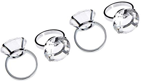 Premier Housewares servettringar, set om 4, klara diamanter, förkromade