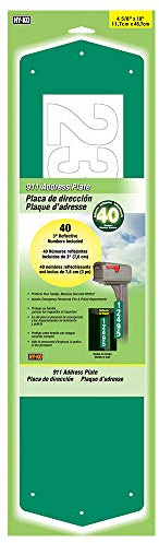 Hy-Ko Products 911, 911 Address Plate 6 x 18 (3 Numbers) Green, 1 Piece